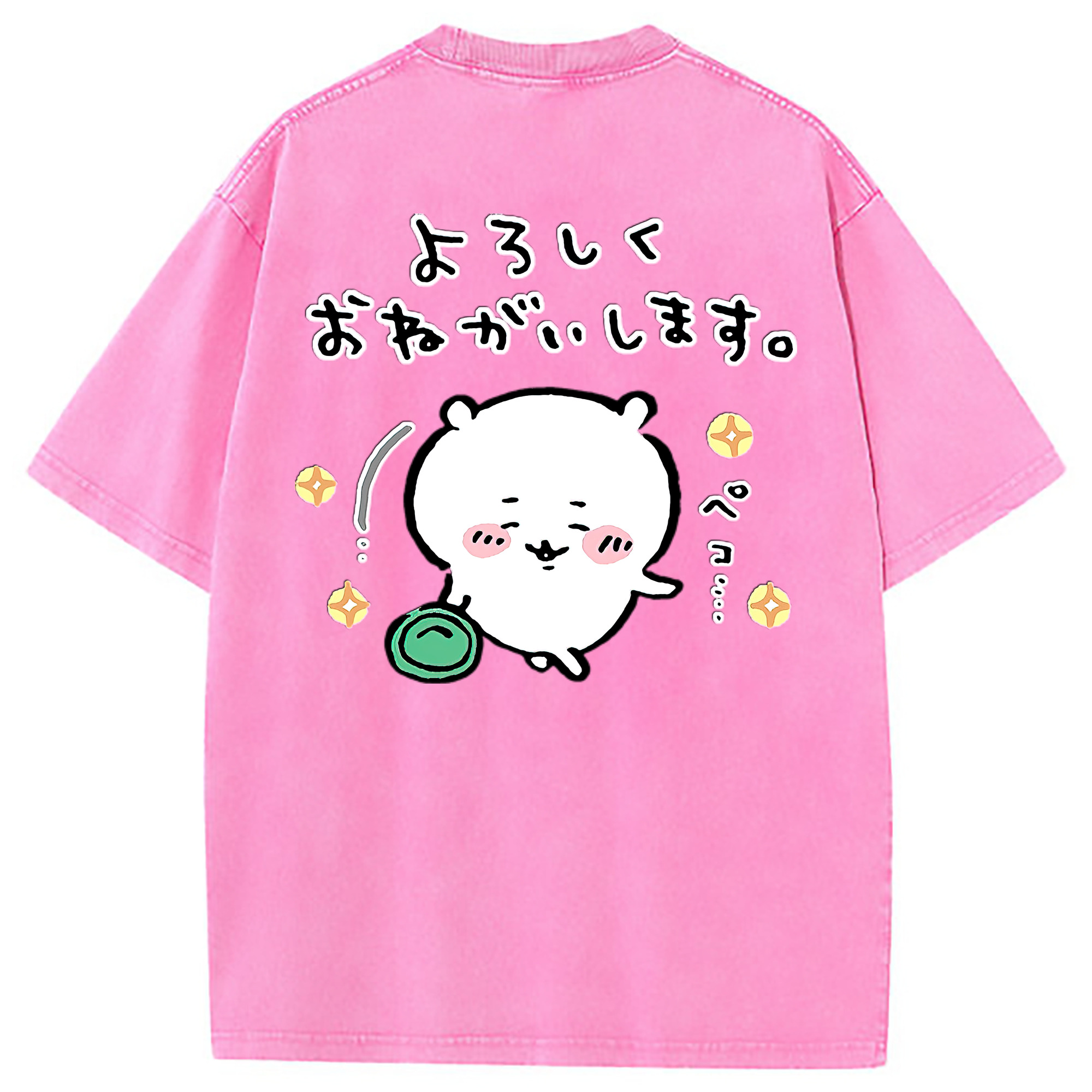 （画像用） ちいかわ ちいかわ Chii-kawa chiikawa 綿100% ヴィンテージ風 半袖Tシャツ（背面プリント）